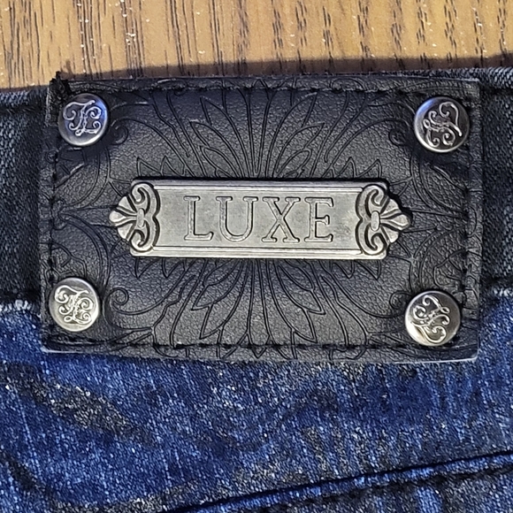 Tru Luxe Women’s Jeans Size 30/10 Blue Black Two-Tone Floral Stretch Denim B17 - Picture 11 of 12